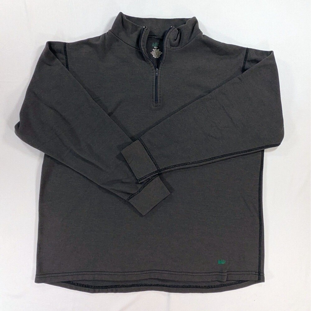 REI Co-op Pullover Mens Large Gray full zip midweight fleece jacket Athletic